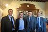 IT Apofruit Terremerse Da sx Gilberto Minguzzi - Amministratore Delegato Terremerse, Marco Casalini - Presidente Terremerse, Renzo Piraccini - Direttore Generale Apofruit , Mirco Zanotti - Presidente Apofruit
