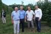 Left to right: Ron Salter, Andrew Colburn (MD of GT Produce), Will Dawes (Mount Ephraim Farms), Richard Thompson (owner GT Produce) on the Mount Ephraim Farm Tour