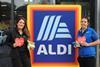 Nia Williams, National Account Manager for Puffin Produce and Sian Carpenter, Assistant Store Manager at Aldi Pembroke Dock