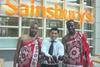 Terry Mdluli, right, and Tom Mdluli, join Sainsbury's Tristan Kitchener at the chain's Holborn hq