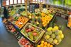 Eine Obst- und Gemüseabteilung im deutschan LEH