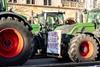 Proteste der Landwirte mit Traktoren