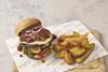 Fresh Direct's pulled mushroom meat dirty vegan burger