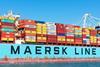 Maersk container ship closeup Adobe
