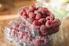 Raspberries in plastic punnets