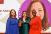 Charlotte Knowles with host Andi Oliver and highly commended AJ Sharp