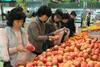 Korean Apples in Market