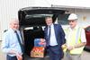 FruitCo Geoffrey Thompson Goulburn Valley packing grading apple pear stonefruit (l-r) Deputy Prime Minister Michael McCormack; Damian Drum, federal member for Nicholls; Garry Parker, managing director of Geoffrey Thompson Holdings