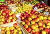 Polish apples at market