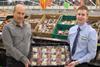 Chris Durnford handed his first case of cherry tomatoes to Asda produce manager Shaun Grey