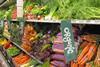 Organic produce at supermarket