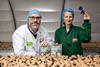 Sun and 'shrooms: Asda's Steven Scott and Monaghan farming manager Albena Demirova