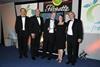 (l-r) Quentin Wilson and FPC ceo Nigel Jenney presented Capespan's Ronan Lennon, Cathryn Gull and Alistair Phillipson with the 5 A DAY Supporter of the Year Award