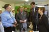 HRH Prince of Wales with Joe Hurst, Carlisle Store Manager (left), John Geldard, managing director of local food hub Plumgarths (right) and Karen Todd, head of local sourcing at ASDA on a recent visit to Plumgarths.