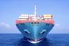 Maersk Ultra-large container ship front on Adobe Stock
