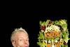 Mark Speight and his self-portrait made out of salad