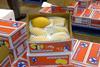 AU Australia imported Deer Island TW Taiwanese Golden King mangoes in Montague warehouse