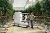 Jeffry Van Noord with Eternal.ag's Harvester in tomato greenhouse