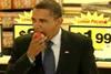 obama eats a peach