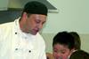 ARAMARK chef Steve Coupe making Shepherd's Pie with boys from Nottingham High Junior School during British Food Fortnight 2006