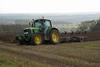 Tractor ploughing field