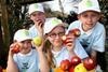The National Schools Competition winners manning their fruit tuck shop initiative at Grindon Broadway Junior School