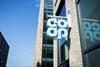 Coop logo on side of building UK
