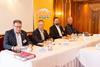 v.l.: Erich Huber, Sprecher der Geschäftsführung Globus Fachmärkte, Thomas Bruch, Christian Heins, Geschäftsführer Finanzen Globus Holding und Johannes Scupin, Sprecher der Geschäftsführung Globus, St. Wendel bei der Vorstellung der Bilanz-Zahlen Fot...