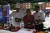 Greenery chef Noel, Gill Wardell and Greenery UK's Tony Bilsborough show off their wares