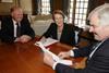 DEFRA farming minister Jim Paice with secretary of state Caroline Spelman and parliamentary under secretary Lord Henley
