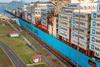 Ship passing through Panama Canal Adobe Stock