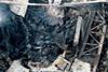 The factory gutted by fire