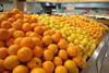 AU Australia US navel oranges in Coles supermarket with lemons mandarins