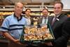 William Richards (farmer grower); Rob Cumine (Cywain); Huw Thomas (managing director, Puffin Produce); and Stuart Jaynes (store manager, M&S, Haverfordwest)