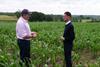 Defra minister Stephen Morgan (R) has visited NFU president Tom Bradshaw