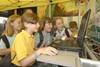 Children using the BPC interactive zone to learn about healthy eating