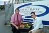 Steve Robinson, sales manager for Capital Dairy, and FreshDrop MD Jonny King