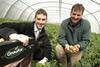 Mark Oughtred, left, with David Wallis, Growfair producer of Cornish early new potatoes