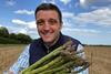 Jamie Petchell with Guelph Eclipse asparagus spears May 2018