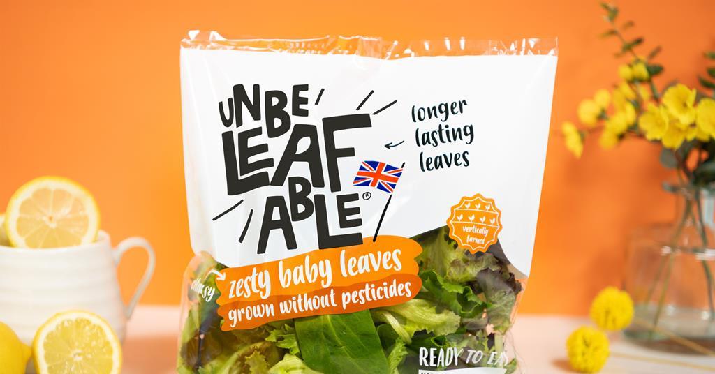 Unbeleafable launches third vertically farmed bagged salad at Tesco