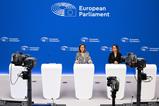 Swedish MEP Jessica Polfjärd speaks at a press conference to discuss the NGT regulation