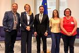 Adrian George Axinia MEP (centre) with representatives from the GCCA and the European Cold Storage & Logistics Association