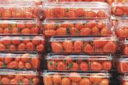 Tomatoes in unbranded clear plastic punnets