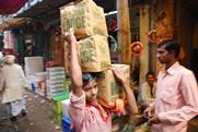 IN Azadpur wholesale market Delhi boxes