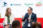 Cassie Howard (left) and Leo Li on the opening panel at the Asiafruit Knowledge Centre
