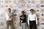 Jamie Petchell (left) GPG Fresh India Show 2026 with colleagues from FD Berries India