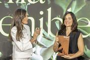 Queen Leticia of Spain, left, with Elisabet Fitó