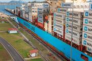 Ship passing through Panama Canal Adobe Stock