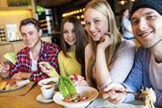 Gen Z eating in cafe