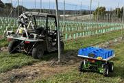 AU Green Atlas Cartographer left Burro autonomous vehicle right PIPS 4 Profit Tingira Orchard Batlow NSW